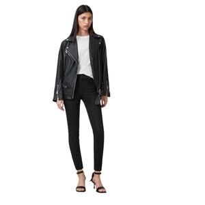 All Saints Miller Size Me Stretch Denim black jeans Size 26